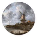 Tableau sur alu-Dibond rond Ruisdael - Le moulin à vent de Wijk