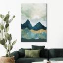 Cuadro Lienzo Paisaje soleado en azul y dorado - SpaceFrog Designs