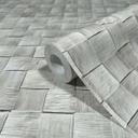 non-woven tapet i 3D vævet træ grå 3D look