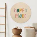 Billede af træ Happy place - Rund