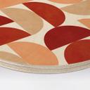 Cuadro de madera Semicírculos abstractos en cálidos colores naturales - Bré - Round