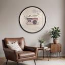 Póster Retro Radio floral - Frida Floral Studio - Redondo