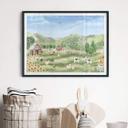 Póster para habitación infantil - Oliver Robins - Granja colorida con animalitos