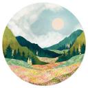 Vinilo decorativo pradera primaveral - SpaceFrog Designs - Redondo