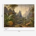Jungle bjerge palmer beige grøn 371x280 cm Ikke-vævet tapet