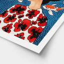 Póster mujer vestida de flores con koi - Hülya