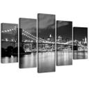 5 stykke lærredstryk New York City Bridge sort og hvid