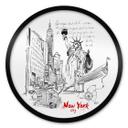 Póster Nueva York - Estatua de la Libertad - Blanco y negro - Redondo - Love your City