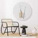 Tableau sur alu-Dibond rond Blursbyai - Deux vases avec des branches de saule dans des tons pastels