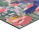 Billede To kolibrier på den farverige blomstereng - Goed Blauw – print på aluminium (Alu-Dibond)