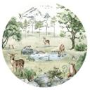 Sticker mural rond Kikki Belle - La forêt des cerfs