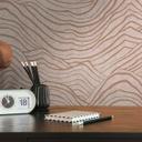 Abstrakt 3D tapet med bølgemønster grå guld - non-woven tapet med metallic effekt 