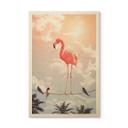 Løst billede af træ - Flamingo og venner