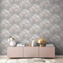 Papel pintado tejido-no tejido Livingwalls New Walls Papel pintado floral Romantic Dream con rosas gris, rosa, blanco