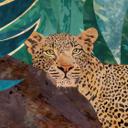Leopard i smaragdgrønt jungletapet | Fototapet til børnehaven - Manovski