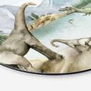 Tableau sur alu-Dibond rond Kikki Belle - Le monde des dinosaures 