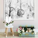 Póster Kvilis - Amigos animales en el bosque - blanco y negro