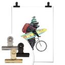 Póster con oso surfista
