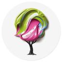 Vinilo decorativo árbol con colorida corona 3D - Mielu - Redondo