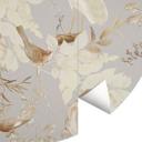 Tapet cirkel Fugle blandt hvide blomster - UN Designs - vliesetapet/selvklæbende non-woven tapet