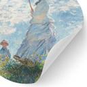 Vinilo decorativo Monet - Mujer con sombrilla - Madame Monet y su hijo - Redondo