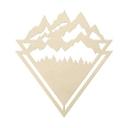 Decoración en madera chopo - Line-Art - Paisaje: Montañas con bosque