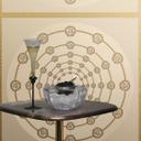 Versace ikke-vævet tapet I Love Baroque Medusa Circles Beige Gold elegant