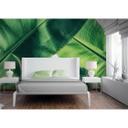 Grønt og hvidt non-woven tapet Designwalls BrokenLeaf palmetræer jungle