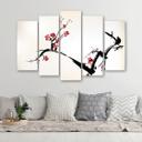 5 stykke lærredsprint Cherry Blossom Japan Nature
