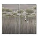 Afdekplaat lotusbloemen met zwaan in water in grijs - Ms Tiff