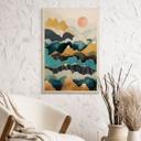 Cuadro de madera pico de montaña por encima de las nubes - SpaceFrog Designs