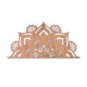 Décoration murale en bois placage d'acajou - Demi mandala fleuri