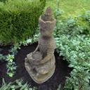 Meditierender Buddha aus Kunststein, betongrau | 15x11x25 cm
