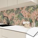 Stænkplade til køkken jungle med papegøjer pink - Bloomery Decor