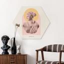 Hexagon Dibond Statue af gudinden Artemis - Grace Digital Art