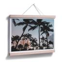 Póster Puesta de sol y palmeras