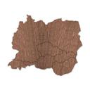 Wood art chapa de caoba - Mapa de Europa Central