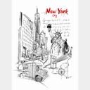 Fototapet Love your City - New York Frihedsgudinden Sort/hvid