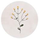 Vinilo decorativo Planta delicada con flores amarillas - Goed Blauw - Redondo