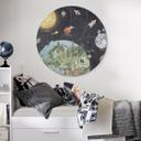Wanddecoratie zonnestelsel met planeten en aarde - Ms Tiff - Rond - Alu-Dibond