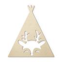 Decoración en madera álamo - tipi - ciervo