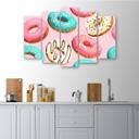 5 stykke lærredsprint, donuts kage
