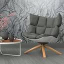 Papel pintado no tejido con líneas curvas brillantes gráfico gris