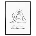 Poster Yoga - King Cobra Line Art