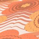 Papel pintado no tejido con flores marron naranja - papel pintado retro floral - papel pintado vintage