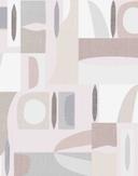 Fototapet Abstract Mid-Century Geometry i Greige & Grey med hør 2,7 x 2,12 m