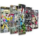5 stykke lærredstryk Graffiti Street Art