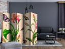 Paravent, Raumteiler freistehend, Trennwand - Vintage - spring II, 5-teilig - einseitig bedruckt - 225x172 cm