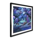 Plakat med den fortryllede skov i midnatsblå - DigitalArtsi