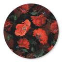 Tableau sur verre UN Designs - Fleurs rouges - Rond